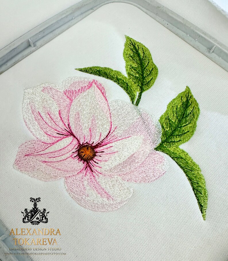 Magnolia Flower Machine Embroidery Design, Pdf Embroidery Pattern ...