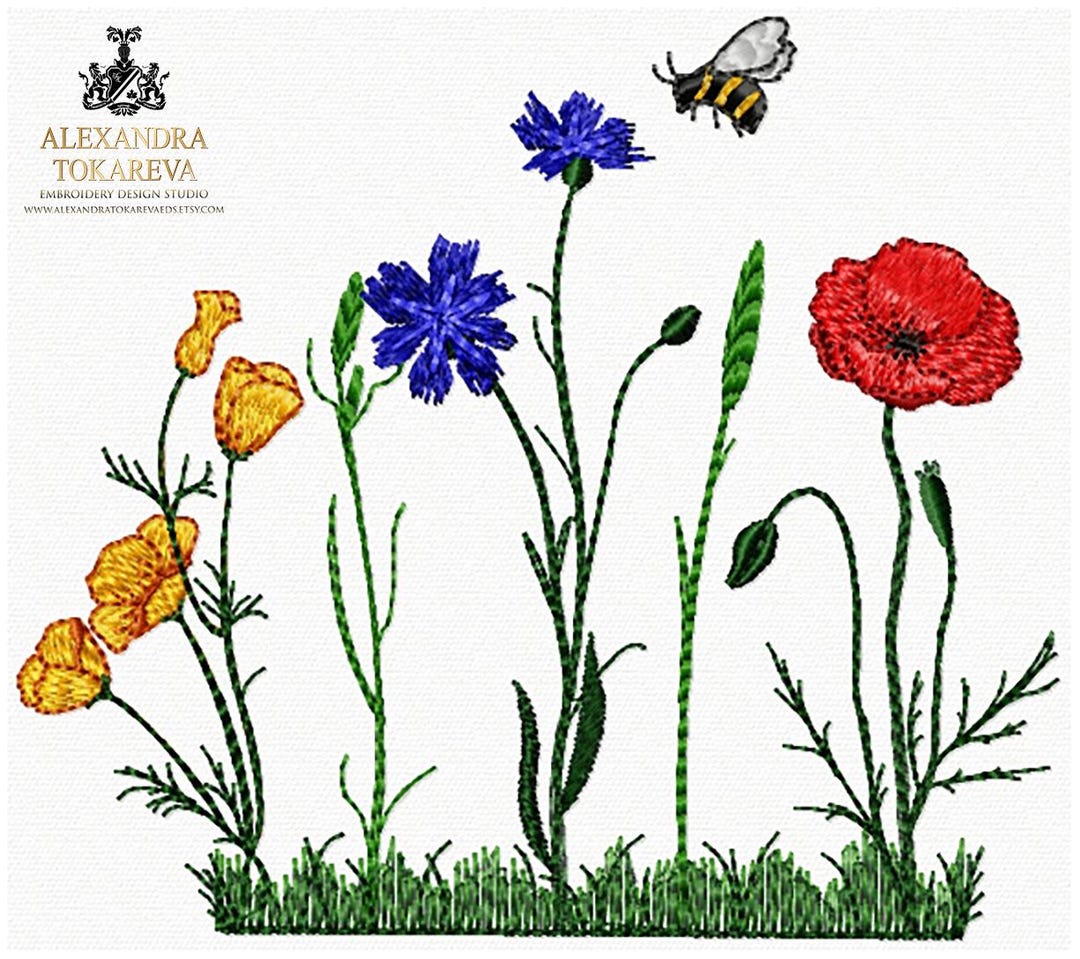 Flowers Machine Embroidery Design, Flowers Embroidery File, Instant ...