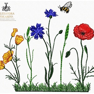 Flowers Machine Embroidery Design, Flowers Embroidery File, Instant Download