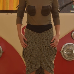 Collection IVANA/Skirt scheme/Folded skirt/Loose abstract skirt/Futuristic model/Destructive skirt/Bubble skirt
