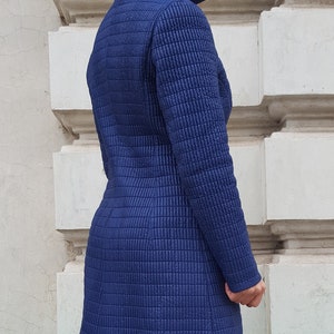 Blue in Paris/Elegant womans coat/Very comfortable elastic coat/ The new norm coat/Sporty and practical  coat/Quilted coat
