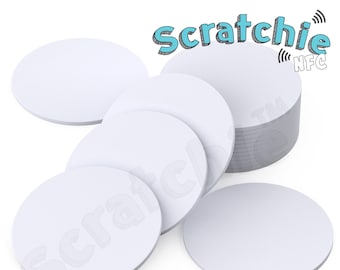 10 x Scratchie™ NFC PVC Disc | White 25mm | NTAG215