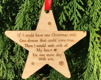 Personalised In Memory of a Loved One & Verse Wooden Christmas Tree Decoration
