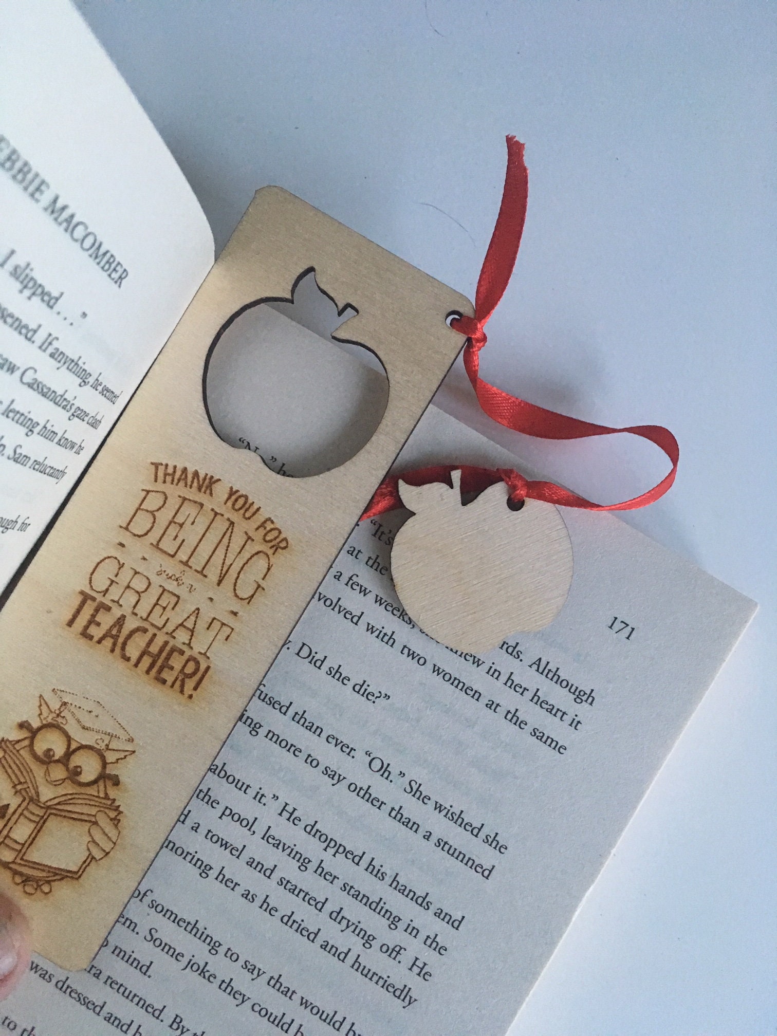 Teachers Gift Personalised Wooden Laser Engraved Bookmark