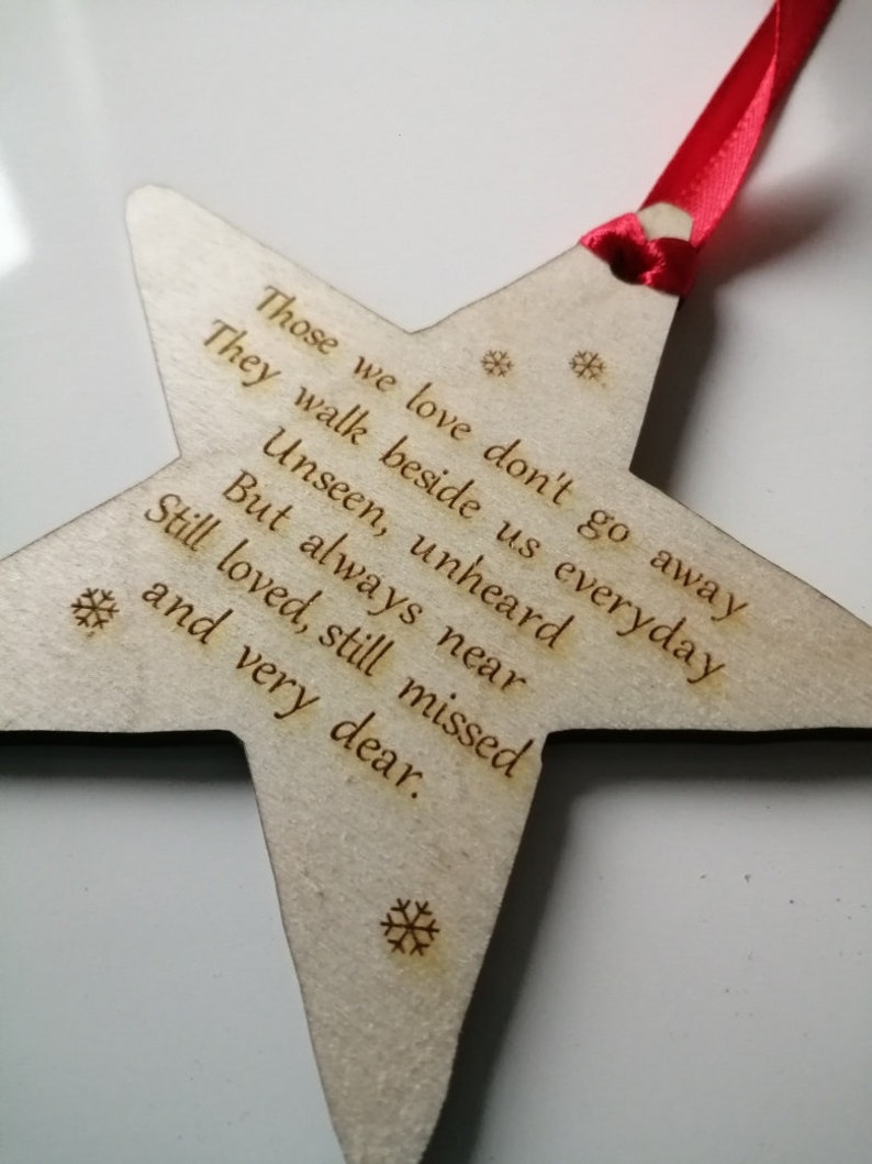 Personalised in Memory of a Loved One & Verse Wooden Christmas Etsy UK