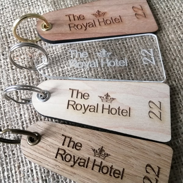 Wood Hotel Key Ring Etsy UK