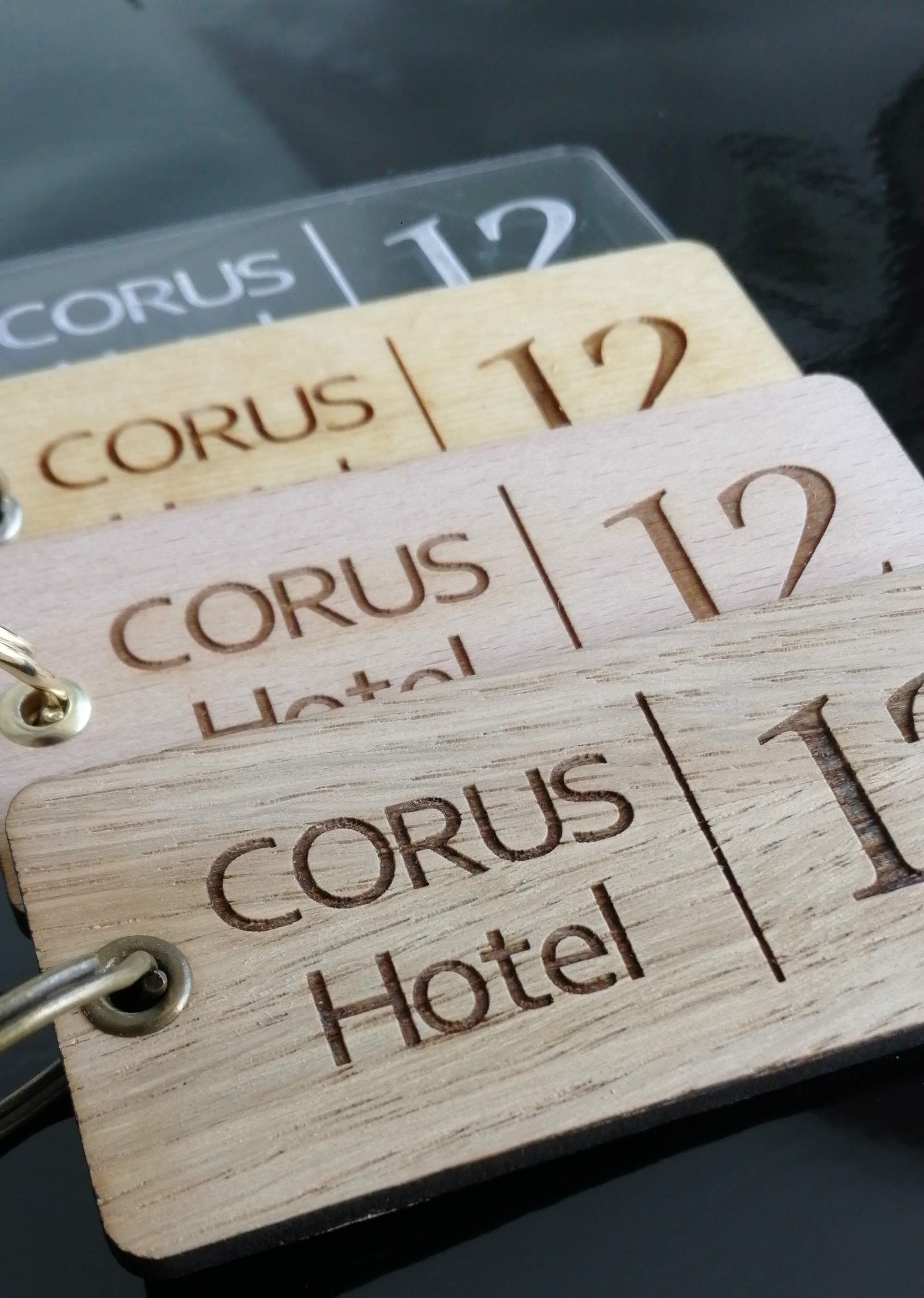 Key-Fob (Large) Hotel B&B Motel Personalised Engraving Name + Room Number + Logo