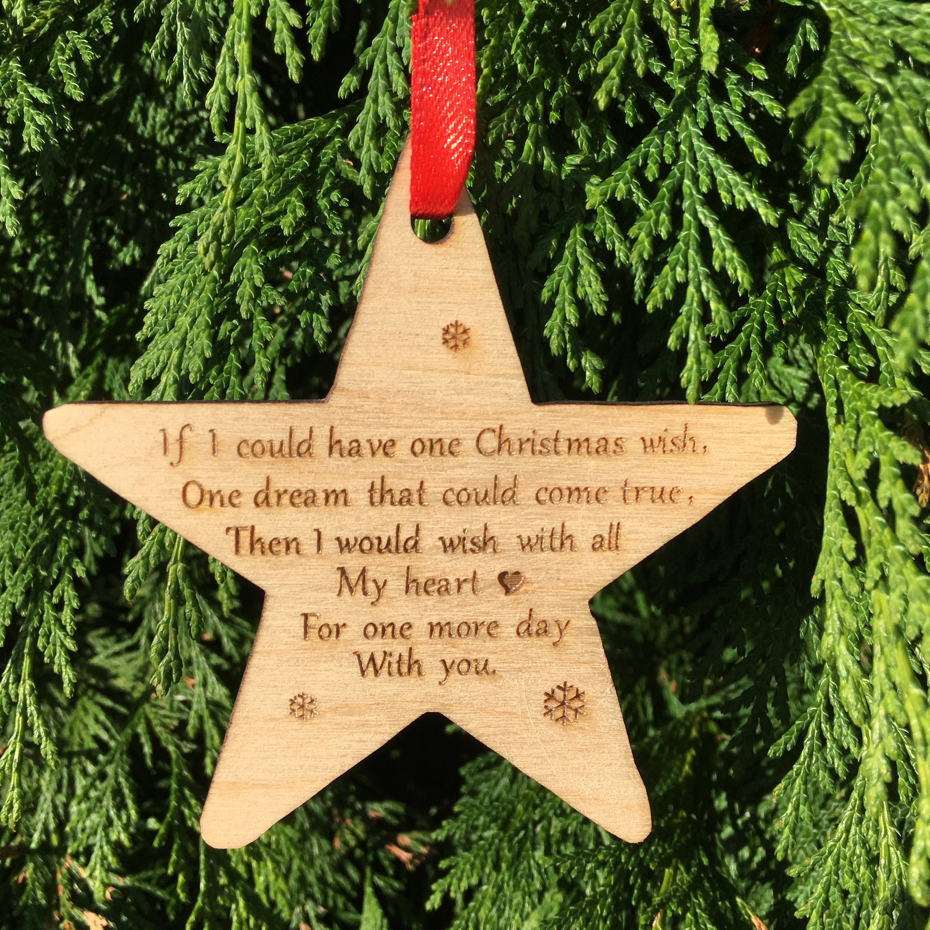 Personalised In Memory of a Loved One & Verse  Christmas Tree Bauble Decoration 