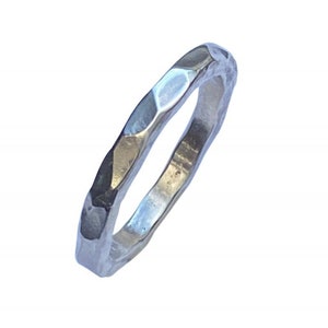 Hammered silver ring