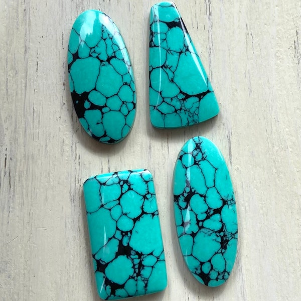 Hubei Turquoise Cabochon, Turquoise Cabochon, Hubei Turquoise, Teardrop Turquoise Cabochon