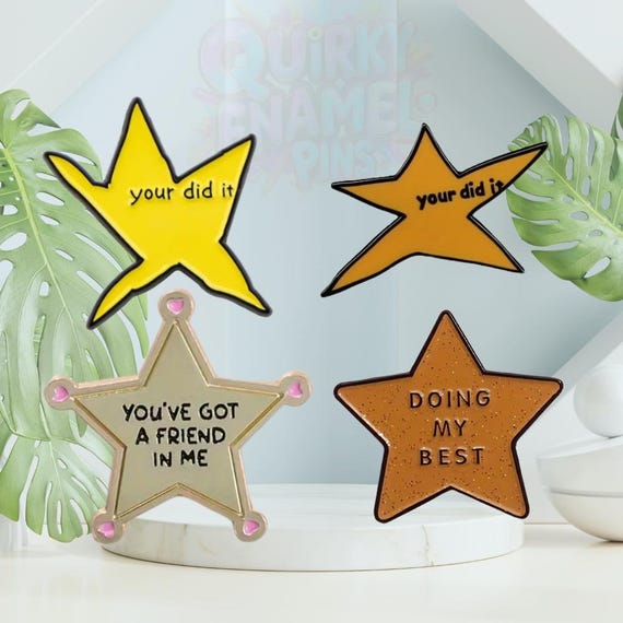 Star Enamel Pin - Choose Your Motivational or Friendship Badge, Meme stars
