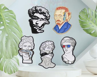 Art History Enamel Pins | Van Gogh, Dalí & Sculpture Badges