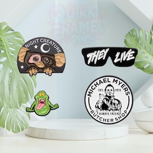 Cult Horror & Sci-Fi Enamel Pins | 80s Movie/Film Badges