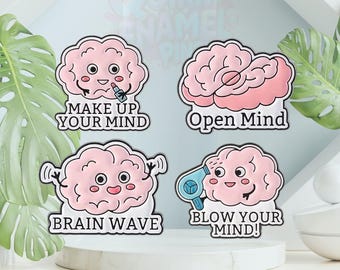 Funny Brain emaille pins collectie - Quirky Mind Idiom-badges