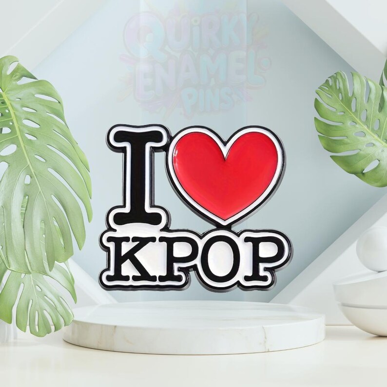 K-POPファンのエナメルピン - 韓国の音楽、ライフスタイル、共感できるユーモアのバッジ Love KPOP