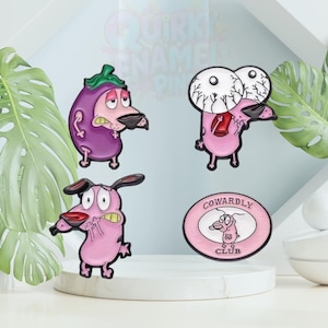 Courage the Cowardly Dog Enamel Pin - Funny Cartoon Badges