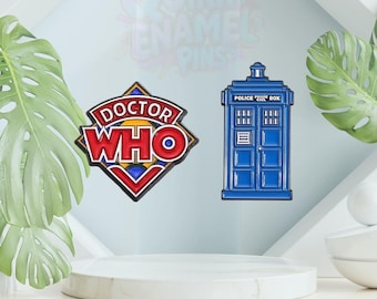 Doctor Who emaille pins | TARDIS- en klassieke logobadges - cadeau voor Whovians