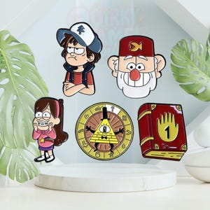 Gravity Falls Character Enamel Pins | Dipper, Mabel & Bill Cipher Badges