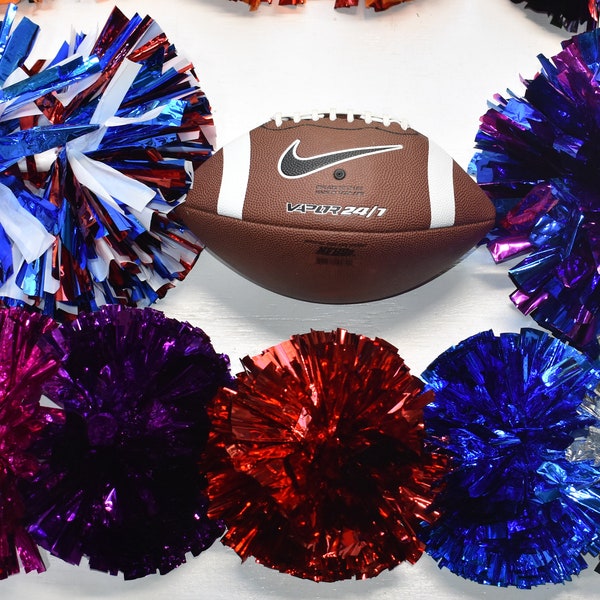Baby / Toddler Extra Small Metallic pom poms SOLD INDIVIDUALLY 5 COLORS Purple, Royal Blue, Red, Silver, Hot Pink , Cheerleader halloween