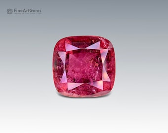 52 Carats Gorgeous Cushion Cut Rubellite Gemstone, 22.2 x 21.7 x 14.8 mm, from Afghanistan.