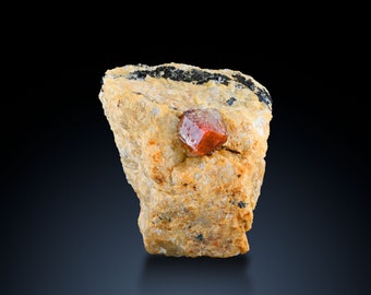 60 gram Beautiful Zircon Natural Crystal on Matrix, 4 x 3.4 x 2.7 cm, from Astor Valley, Skardu Pakistan.