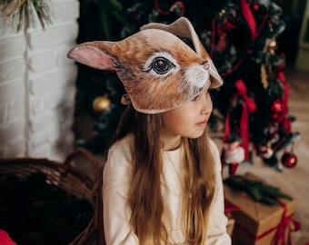 Rabbit Mask | Handmade Bunny Costume for Kids & Adults | Easter, Woodland Party, Dress Up, Cosplay, Photo Prop