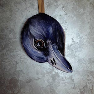 Animal mask textile mask raven mask Halloween mask newborn accessories head mask raven costume wedding accessories