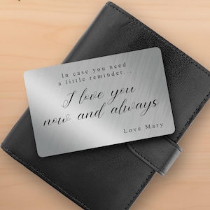 Tarjeta de inserción de billetera personalizada, regalo para esposo o novio / regalo de San Valentín / tarjeta de billetera para despliegue militar / tarjeta de mensaje