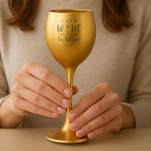 Personalized Retirement Tallo Wine Glass | “I Can Wine” Quote | Funny Gift for Retired Friends | Custom Gift for Wine Lovers