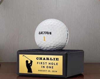 Personalized Golf Ball Holder: Hole In One Display, Golf Gift