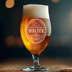 Custom Engraved Beer Tulip Glass | Personalized Gift for Him