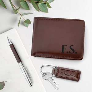 Conjunto personalizado: billetera, bolígrafo y llavero - Caja de regalo para hombres - Caja de regalo especial, regalo de aniversario