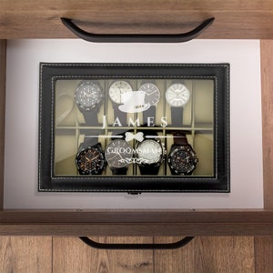 Custom Watch Box 12 slots for Groomsman - Practical Gift for Him - Wedding Gift Idea