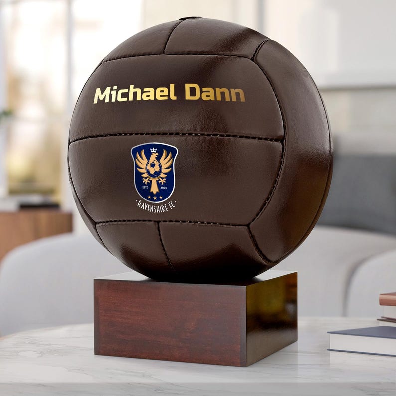 Custom Vintage Soccer Ball: Personalized Coach/Player Gift image 1