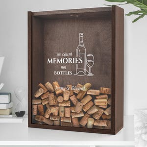 Wine Cork Collector Shadow Box | Wine Cork Keeper | Wine Lover Gift | Wedding Gift | Wine Cork Holder Gift for Couples