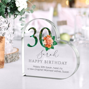 Personalized Age Birthday Heart for 18th 21st 30th 40th 50th Birthday Gift