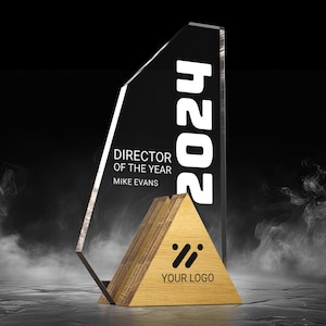 Personalized Award Corporate Trophy Award | Gift for Business Partners and Office Achievements | Employee Award with Name