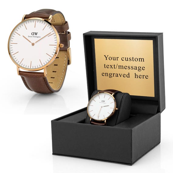 Personalisierte Herrenuhr mit Gravur Personalisierte Lederuhr