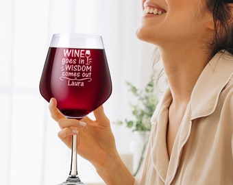 BIG Weinglas 860ml / 29oz - Gravierter Name - Geschenk für Geburtstag, Jubiläum
