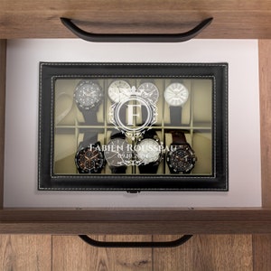 Personalized Men&#39;s Accessory Box for 12 Watch - Gift for Men - Birthday, Valentine&#39;s Day