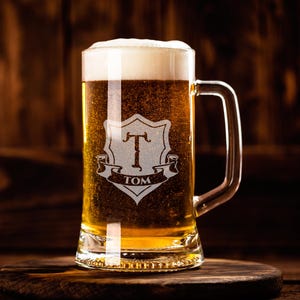 Custom Beer Glass Mug 500ml - Monogram Beer Mug