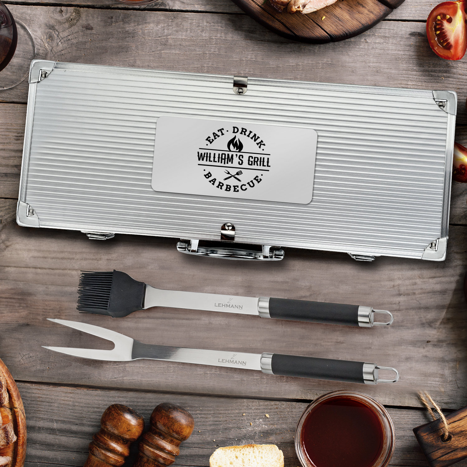 Set 11 Accessori BBQ In Acciaio Inox - Con Borsa Portatile - Foto 8