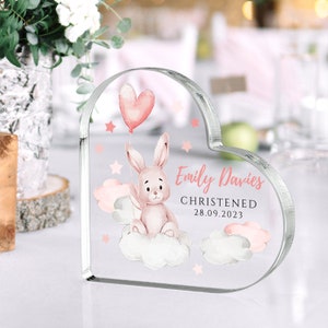 Personalised Christening Gift for Girl - Keepsake Heart Plaque