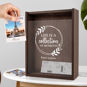 Large Adventures Memory Box | Collection Travels Memories | Adventure Gift for Couple | Ticket Picture Frame Collection