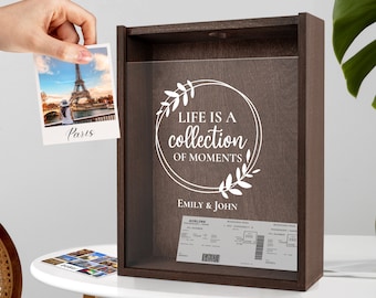 Large Adventures Memory Box | Collection Travels Memories | Adventure Gift for Couple | Ticket Picture Frame Collection