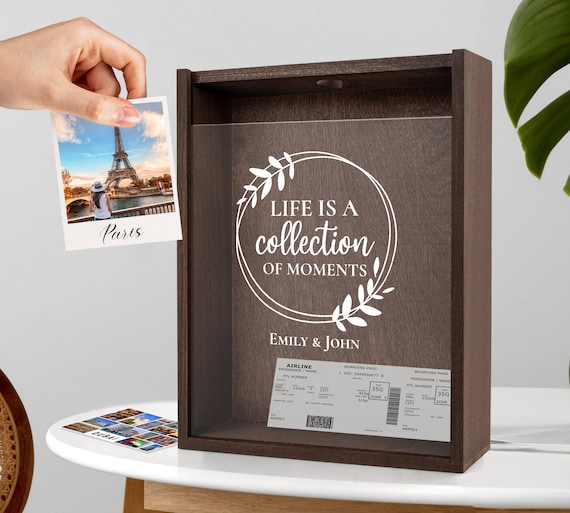 Large Adventures Memory Box | Collection Travels Memories | Adventure Gift for Couple | Ticket Picture Frame Collection
