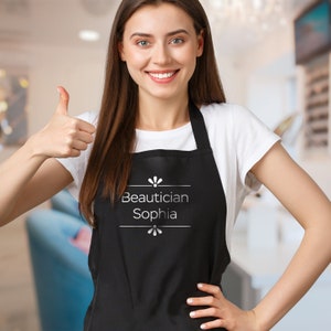 Personalised Beautician Apron for Beautician - Custom Apron for Salon - Custom Logo Salon - Makeup Apron