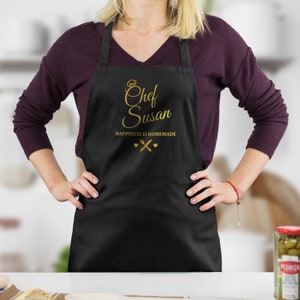 Gepersonaliseerde schort voor keukenkok - Op maat bedrukte schorten voor dames - Keukenschort voor chef-kok