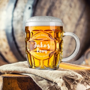Personalised Craft Beer Brewing Glass | Personalized Beer Can Glass | Barware for Him Beer Glasses | Best Man Gift