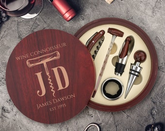 Set di accessori per il vino personalizzati - Regalo personalizzato da 5 pezzi